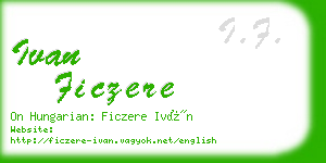 ivan ficzere business card